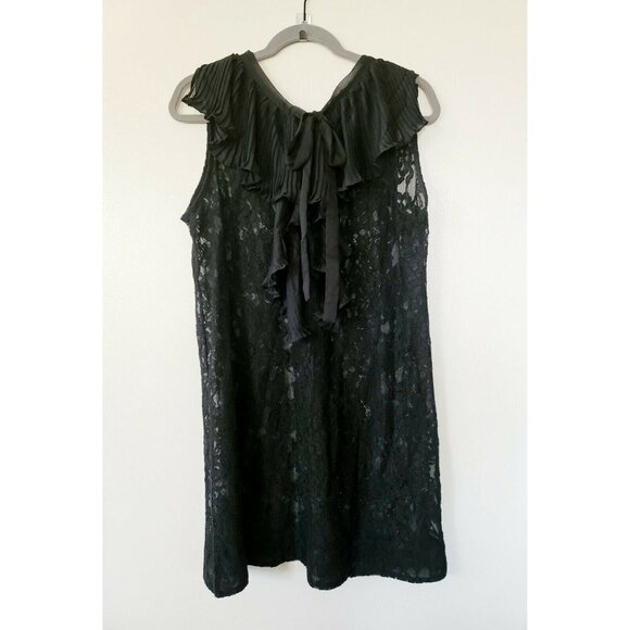 Tov Manufacturing Dresses & Skirts - Tov Los Angeles Black Lace Ruffle Sleeveless V-Neck Mini Short Dress 38 Small